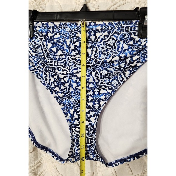24th + Ocean Womens Bikini Bottoms Size XXL Blue White‎ Swimwear Geometric Beach - Picture 8 of 10